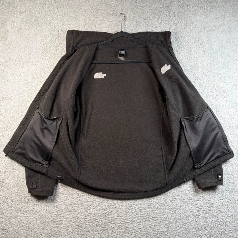 The North Face  Black Full Zip Fleece Jacket Mens M Mock Neck Hiking Gorpcore